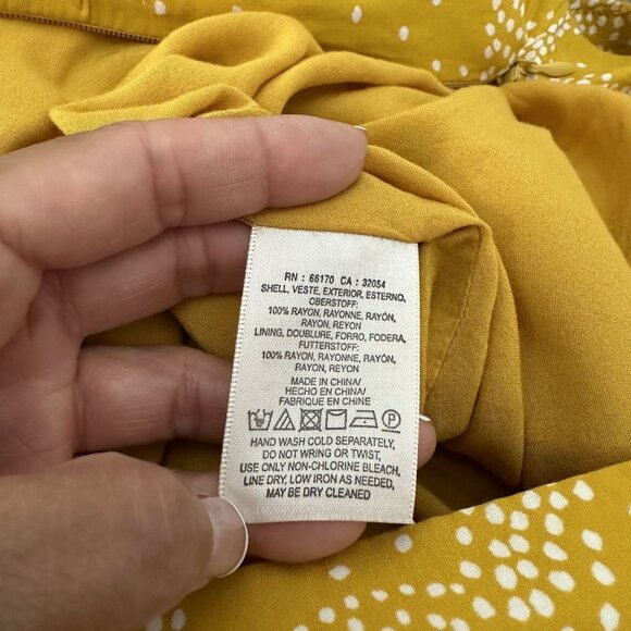 Anthropologie Maeve Staycation Midi Skirt A Line Yellow Print Sz S - Picture 8 of 9